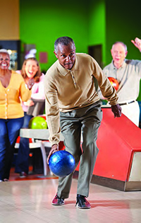 Older gentleman bowling