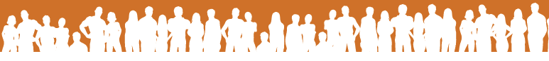 Graphic showing a long line of people in silhouette