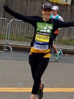 Jesse  Gass running the Boston Marathon